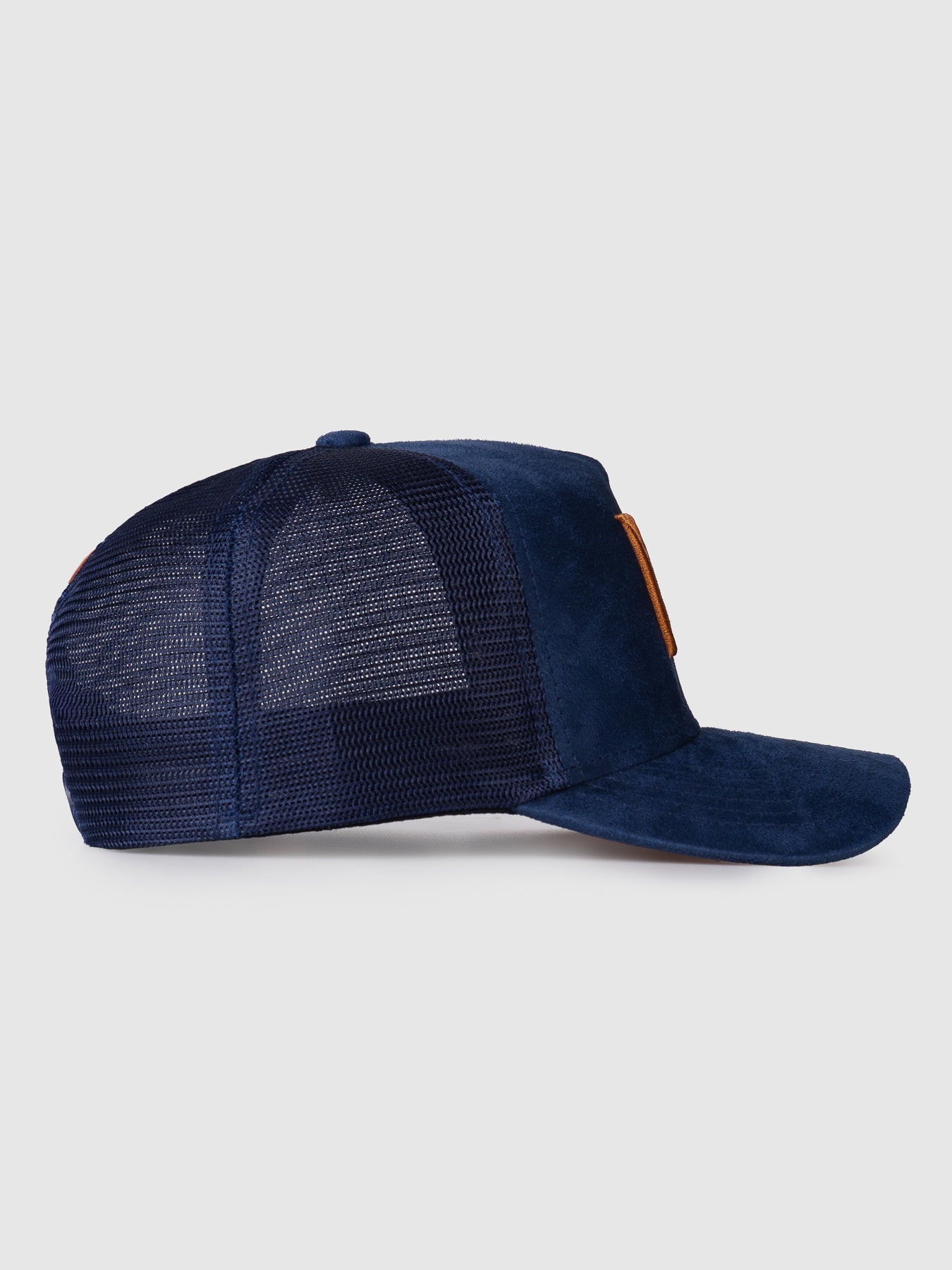 Boné Trucker Maverick Camurça Azul e Caramelo MVCK