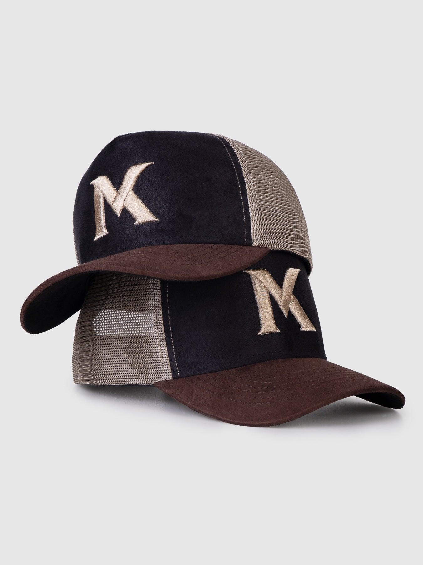 Boné Trucker Maverick Camurça Preto e Marrom MVCK