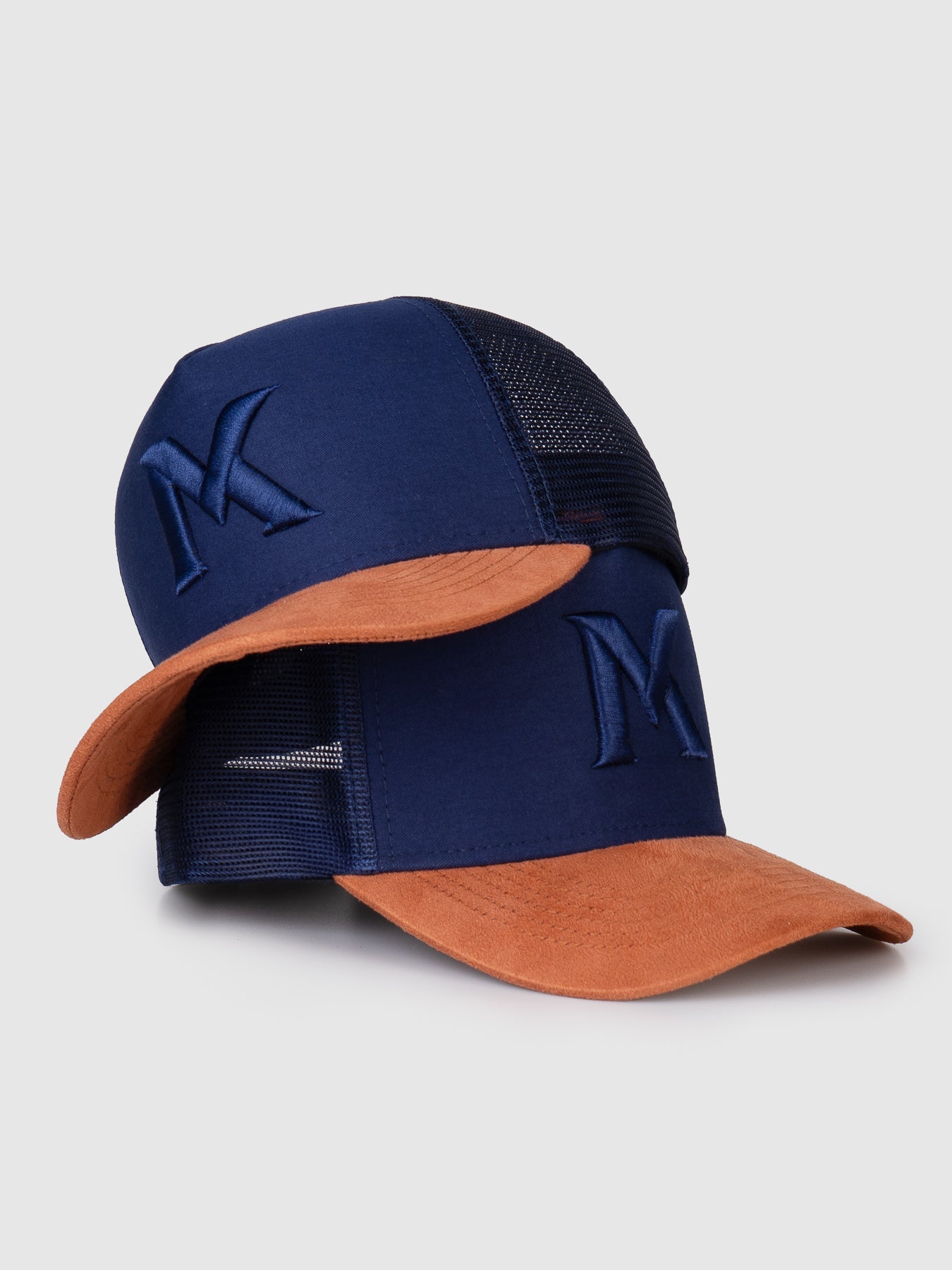 Boné Trucker Maverick Azul Aba Caramelo MVCK