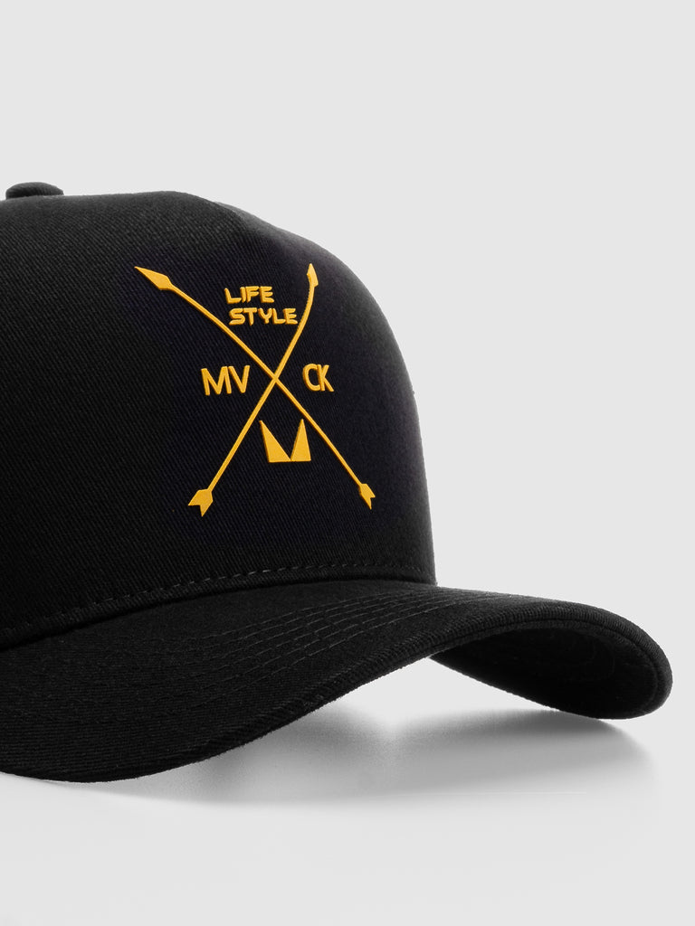Boné Trucker Texas Preto com Amarelo MVCK