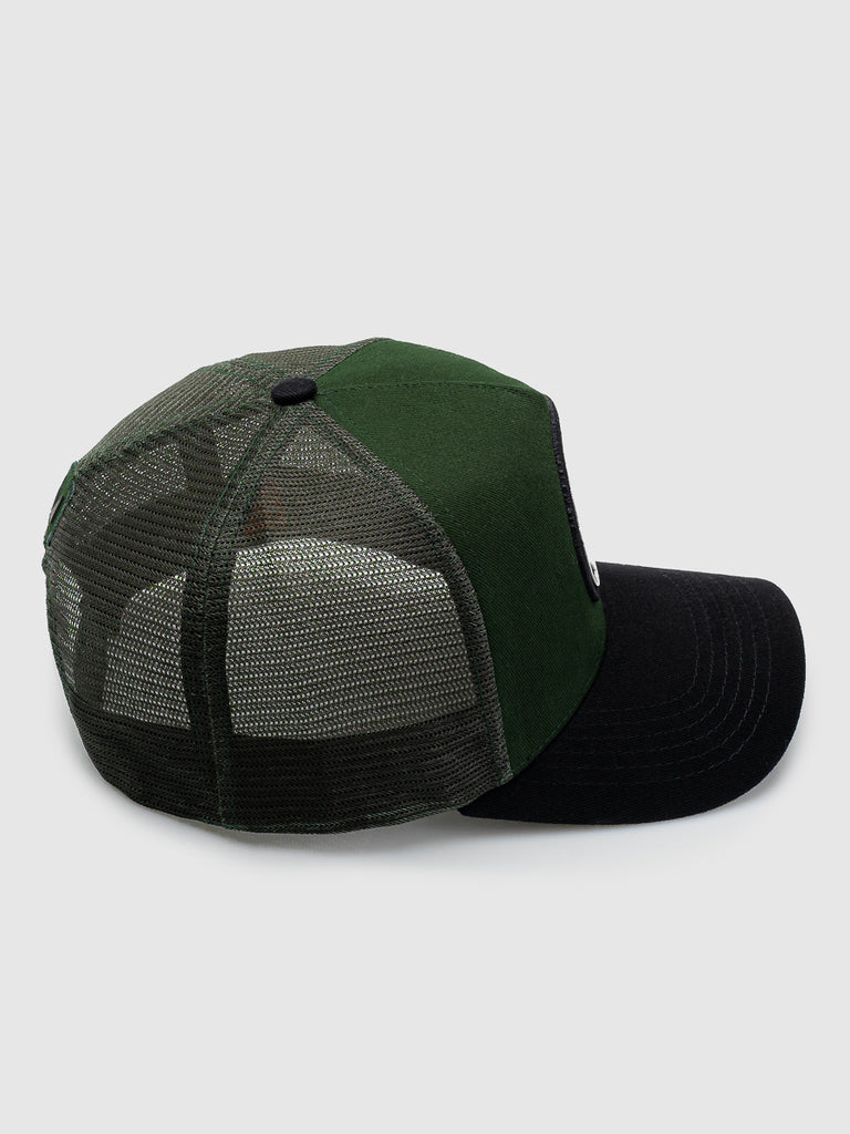 Boné Trucker Brasão Verde e Preto Mvck