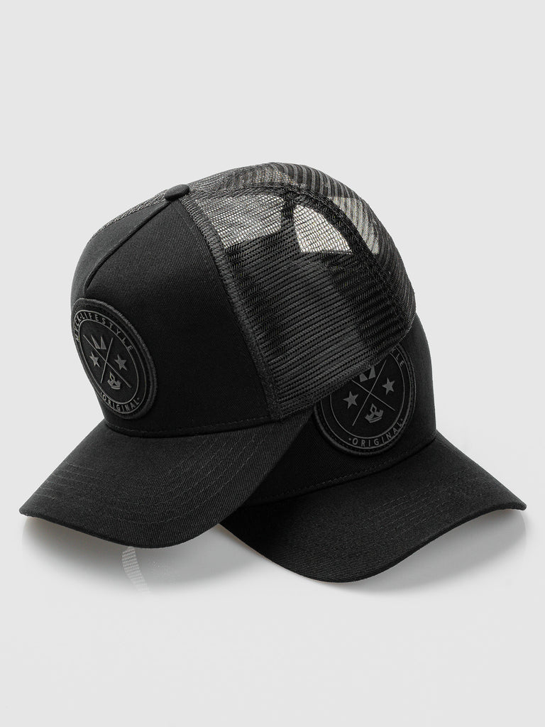 Boné Trucker Brasão All Black MVCK