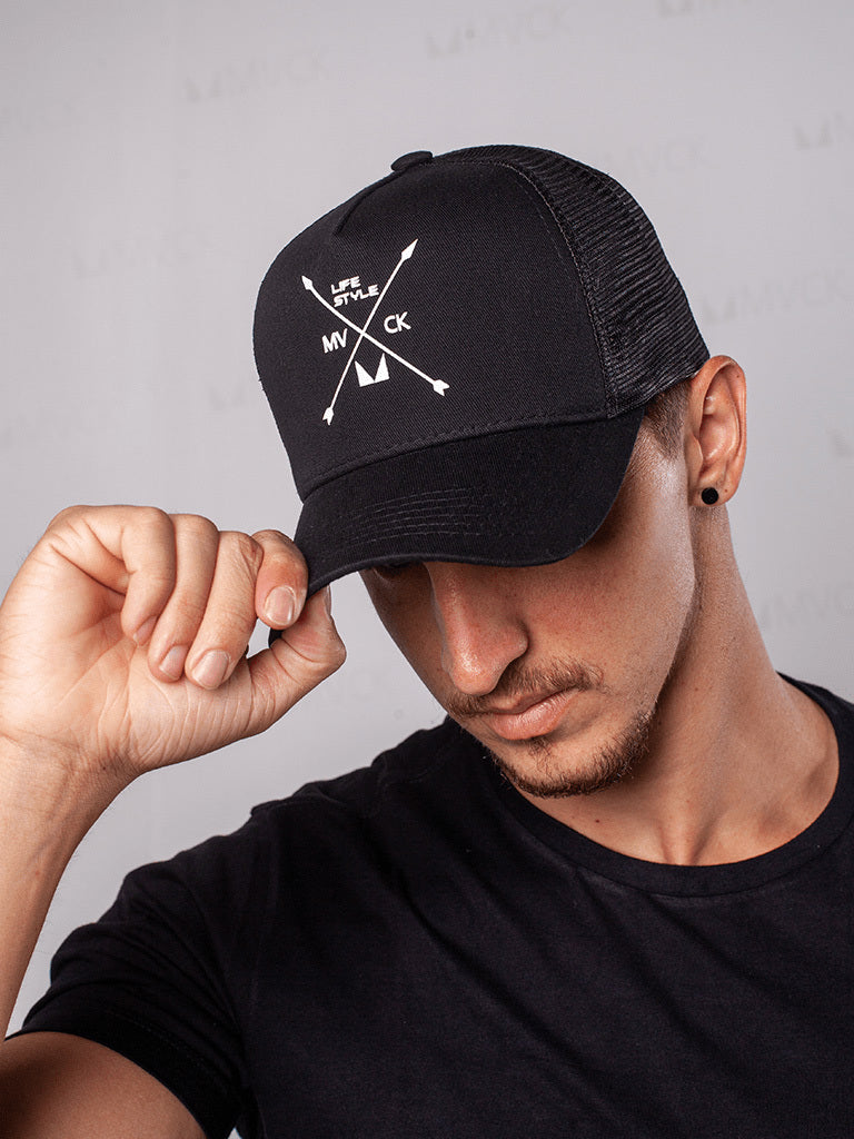 Boné Trucker Preto e Branco Texas-03